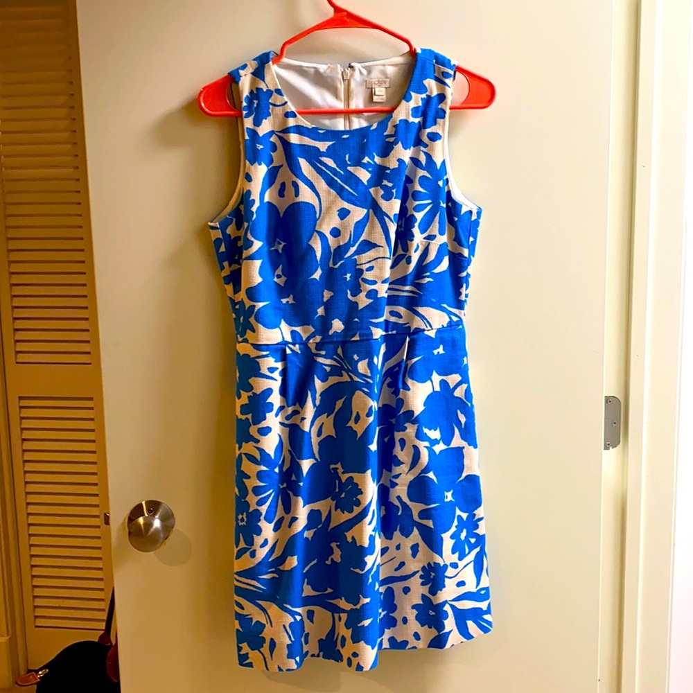 J Crew Tropical Flower Print Sleeveless Dress